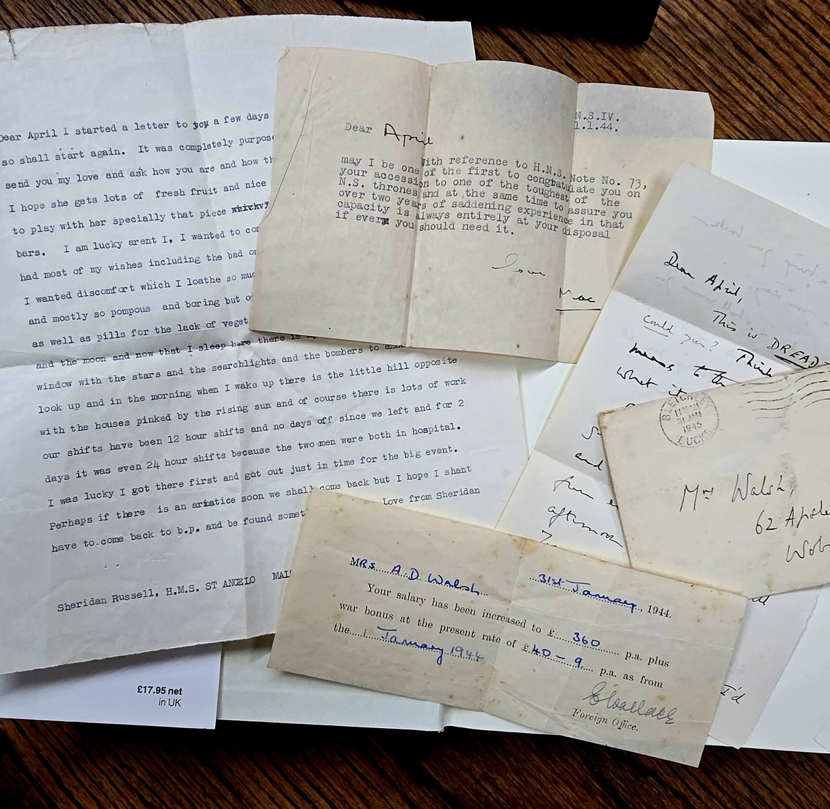 This ordinary copy of a book about Bletchley Park turns out to contain three letters to a woman who worked there in WW2 in the records hut, one of them at least by a member of the codebreaking staff. There is even a payslip!