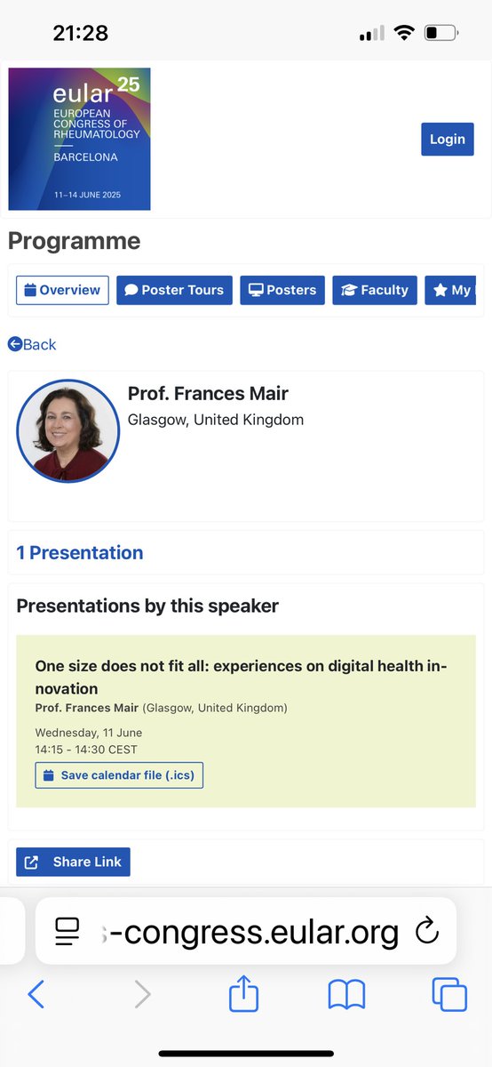 Looking forward to speaking at #EULAR2025 on #digitalhealth issues - especially the need to tailor to patients needs to avoid widening #Health #Inequality LG