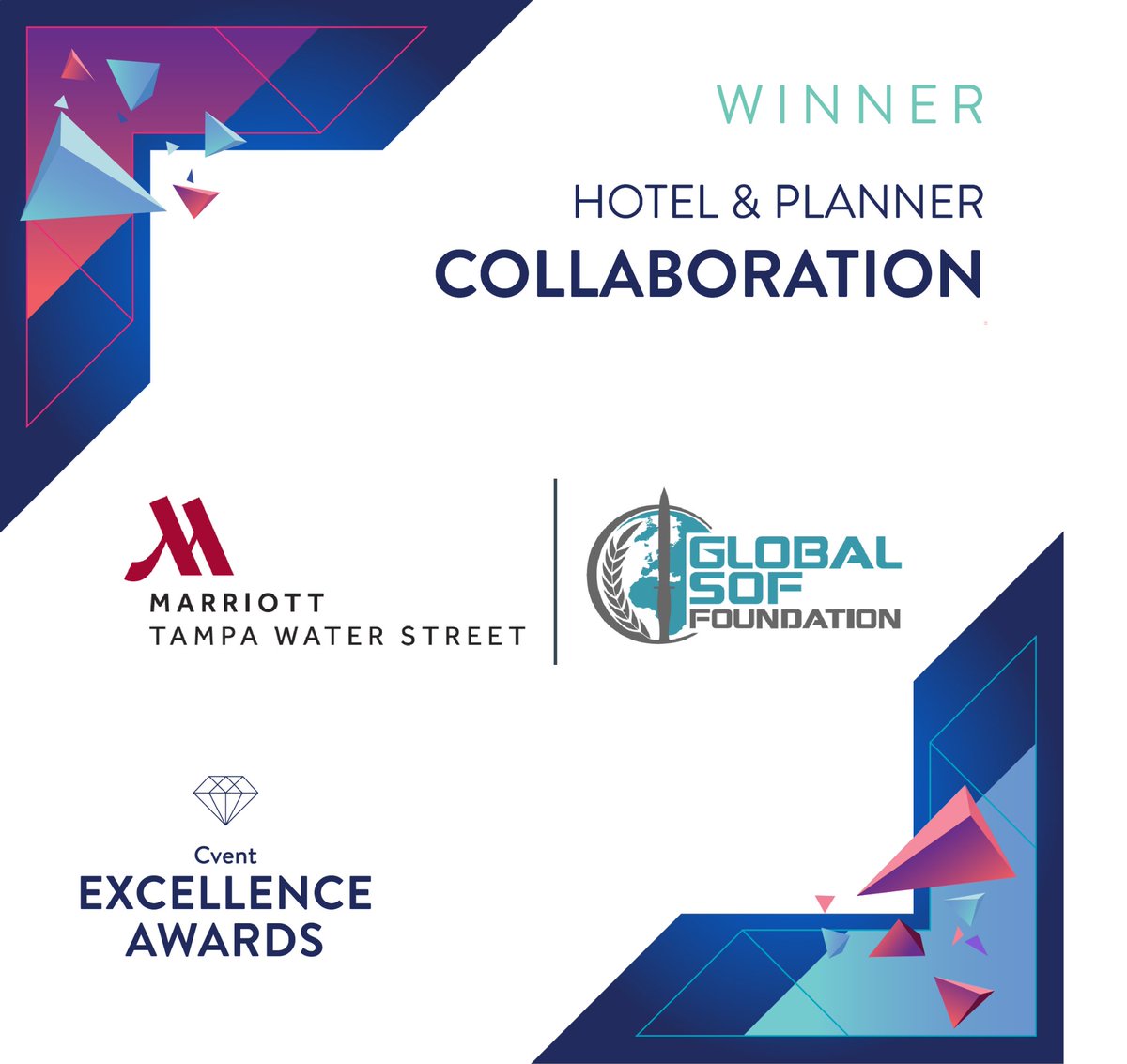 CventCONNECT's tweet image. Great events require great partnerships, and @GlobalSOF and @MarriottBonvoy Tampa Water Street exemplify what’s possible when #eventprofs and #hotelprofs work together in true lock-step. 👏
#CventExcellenceAwards #CventCONNECT #GreatEvents
