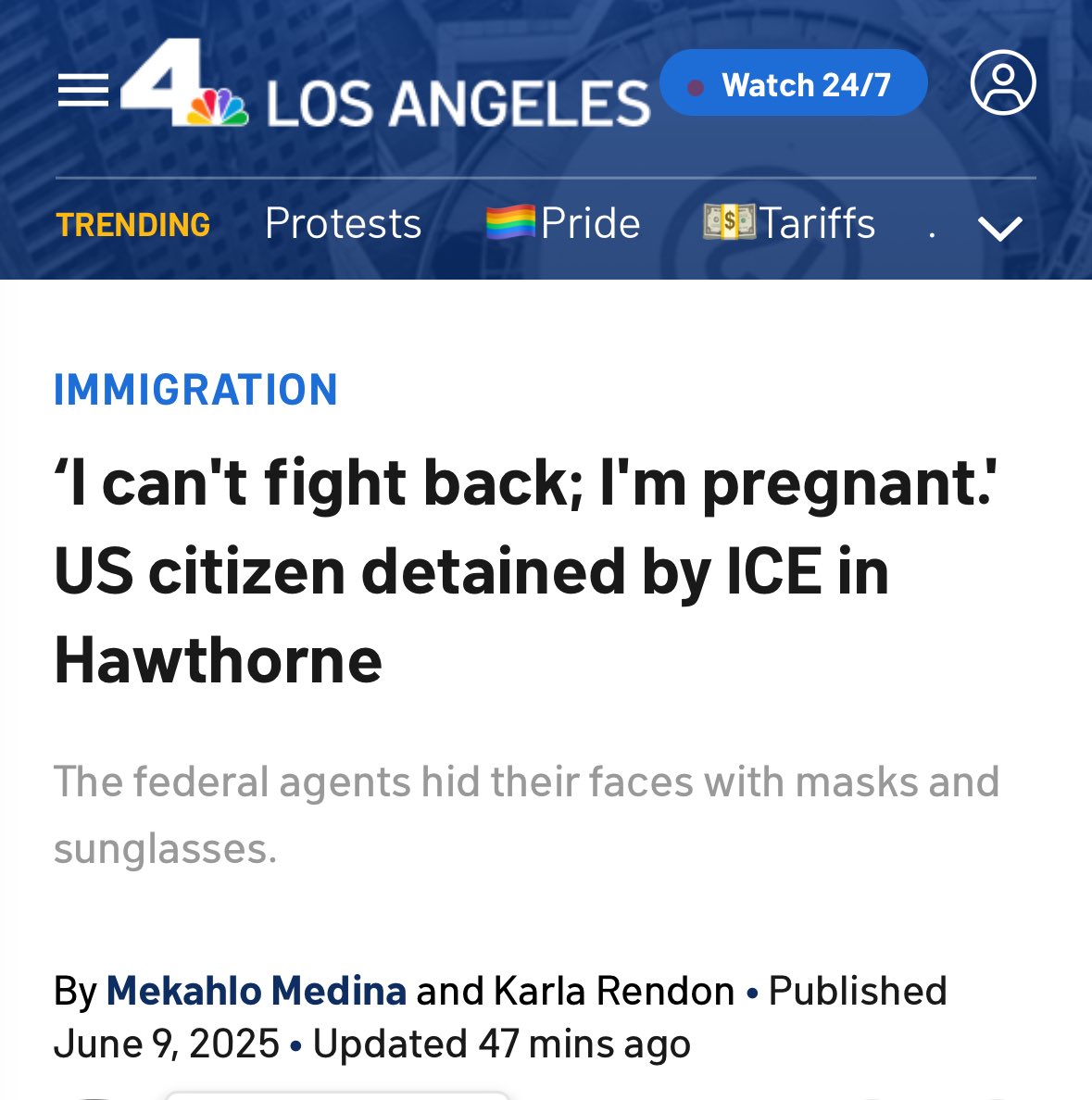 Trump isn’t targeting criminals in his mass deportation agenda, he is terrorizing communities, breaking apart families and putting American citizens in harms way. 

nbclosangeles.com/news/local/i-c…