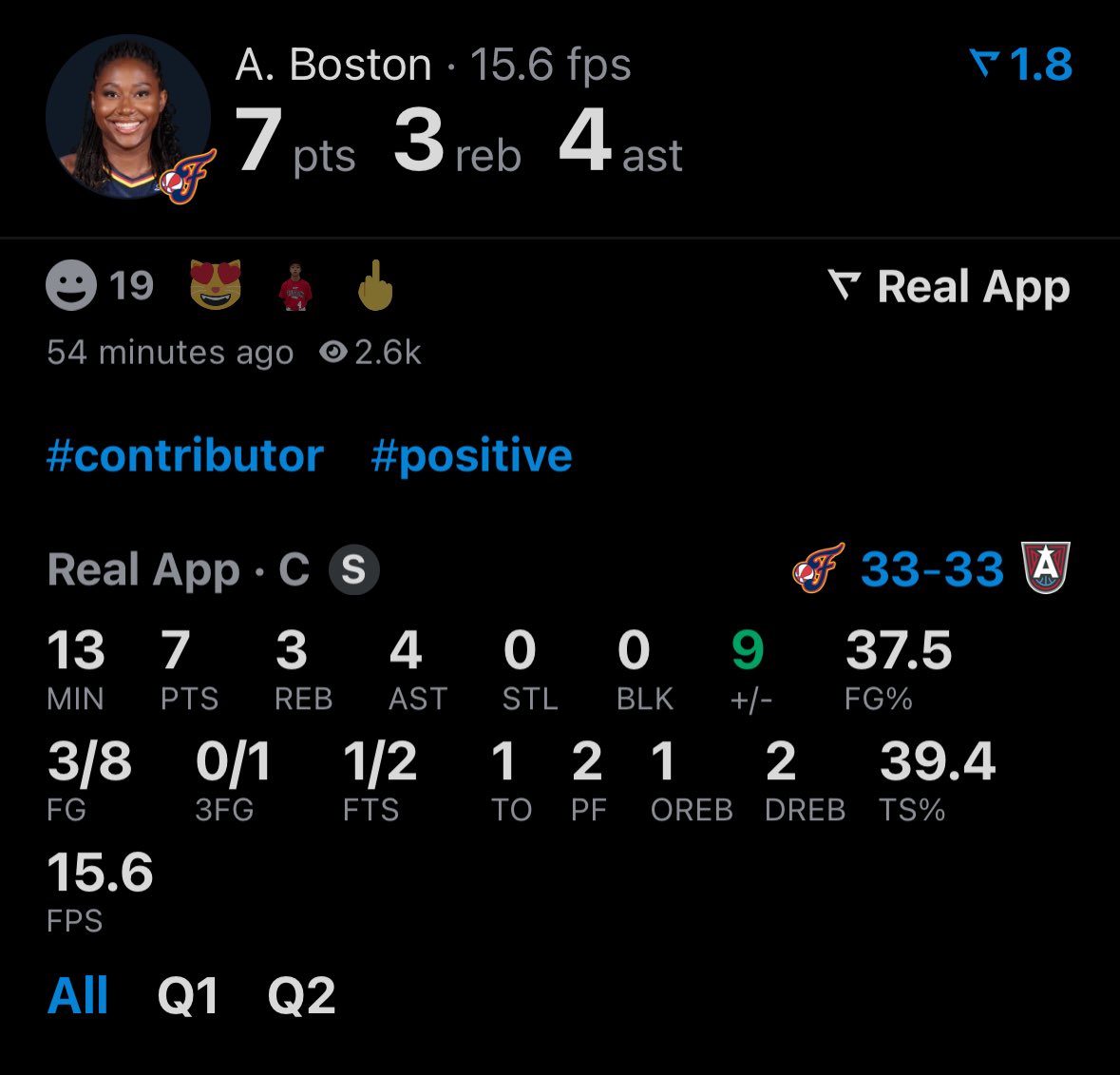 alwaysssaugtss's tweet image. Aliyah Boston steady and solid at the half 🧱🔥

📊 7 PTS | 3 REB 🧃 | 4 AST 🧠
3/8 FG 📈 | +9 ➕

She’s setting the tone inside and dishing dimes with purpose! Big presence, big impact 💪💯

#AliyahBoston #HalftimeHustle #PositivePlays #WNBA #FrontcourtForce #LockedIn 🏀🛠️💥