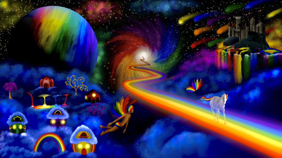 Changed my cover photo to a painting I did a few years ago. Happy pride!!