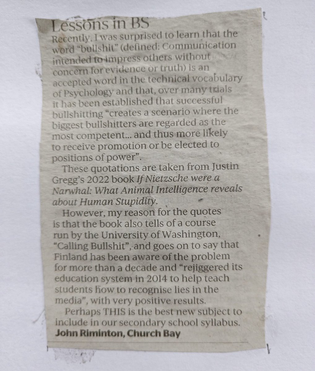 My 96yo Dad, making the case for “Bullshit” to be included in the High School syllabus 👇🙂