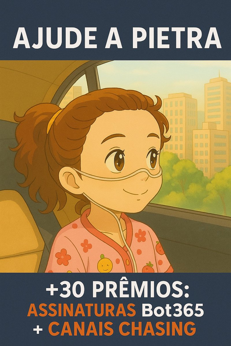 🚨 Nova rifa solidária para ajudar na recuperação da minha filha Pietra, de 4 anos, que passou por um transplante de pulmão. 🫁

Com apenas R$16, você concorre a:

🎯 5 assinaturas semestrais do Bot365
🎯 15 assinaturas mensais do Bot365
🎯 10 assinaturas trimestrais dos canais