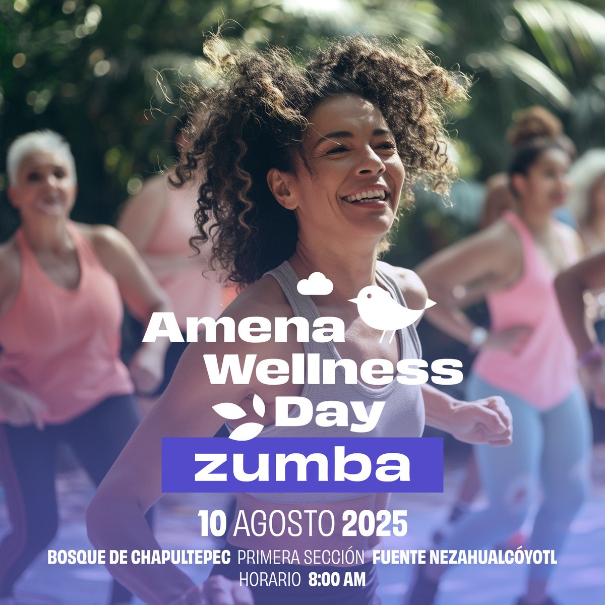 #ZUMBA 
Nos vemos el domingo 10 de agosto en el Bosque de Chapultepec para bailar y celebrar los 10 años de AMENA.
Zumba+Stretching+Yoga desde las 8:00 AM 🧘🏻‍♀️
🟣 Inscripciones: summits.com.mx/Evento/2025/Am…
✅ $450 MXN incluye: playera conmemorativa y tapete.
