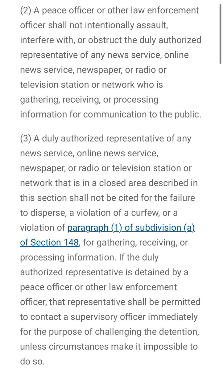 Journalists, you cannot be cited for curfew violations while out reporting tonight.