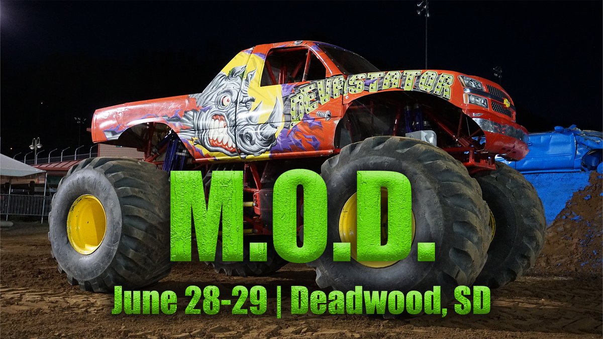 Monsters of Destruction will be at the Deadwood Rodeo grounds, June 28-29! You don’t want to miss this thrilling and action-packed show! Get your tickets at Deadwood.com. #DeadwoodSD #savethedate #Awesome #monstertrucks #carnage #MOD2025 #gearup