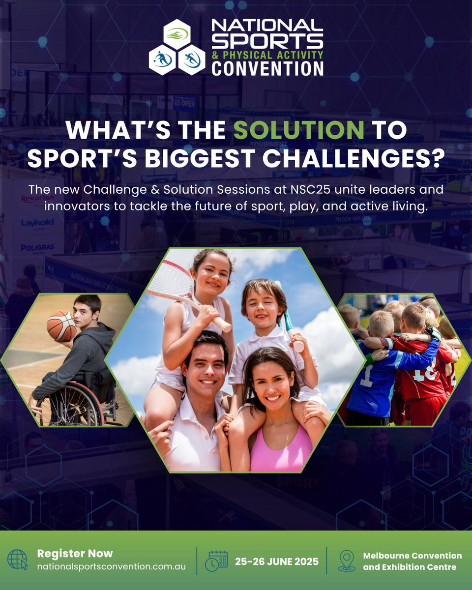 National Sports & Physical Activity Convention (@nsconvention) on Twitter photo Tackle sport’s biggest challenges at #NSC25! 
The new Challenge & Solution Sessions unite leaders to spark action - on urban play, sport & education, future-ready facilities & more. Bold ideas. Real solutions. 
Be part of the change. 
#PlayWell #ChallengeAndSolution Tackle sport’s biggest challenges at #NSC25! 
The new Challenge & Solution Sessions unite leaders to spark action - on urban play, sport & education, future-ready facilities & more. Bold ideas. Real solutions. 
Be part of the change. 
#PlayWell #ChallengeAndSolution