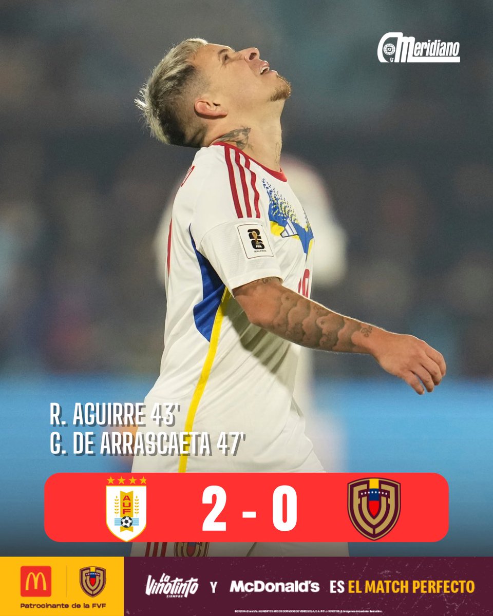 ¡DURA DERROTA EN EL CENTENARIO!😬🫠

La Vinotinto no respondió a la fe de sus fieles en la jornada 16 de las Eliminatorias y terminaron entregando tres valiosos puntos en Montevideo🤕

😨Tras esta caída, los venezolanos pusieron en riesgo el repechaje, pues la selección de