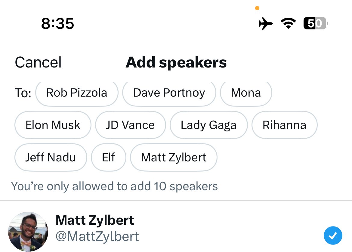 None of my speakers have shown up. Can’t make time for ol Grandma ?!