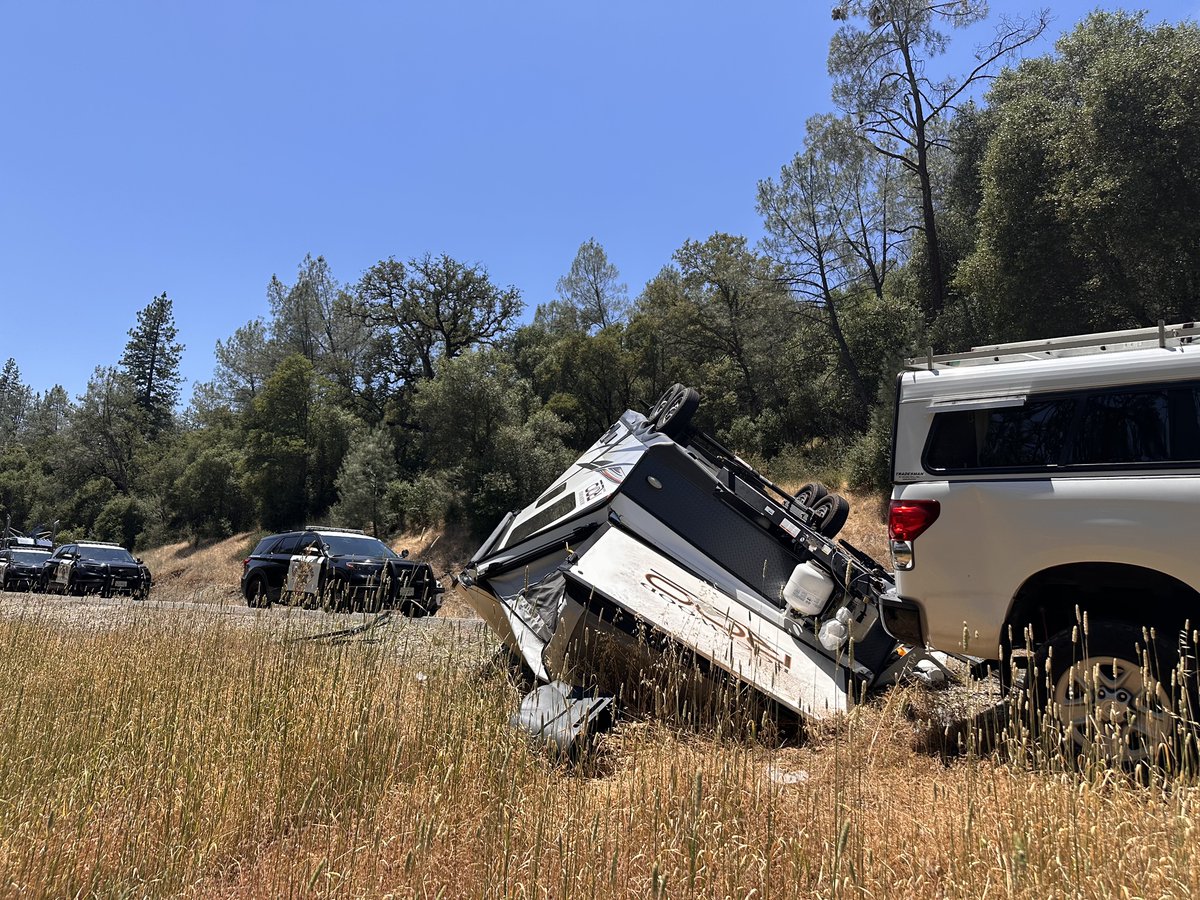 Use caution while in the area of Highway 49 and Cerrito Road. Officers are on scene of a non- injury crash. There will be some extensive cleanup for the travel trailer that rolled over.