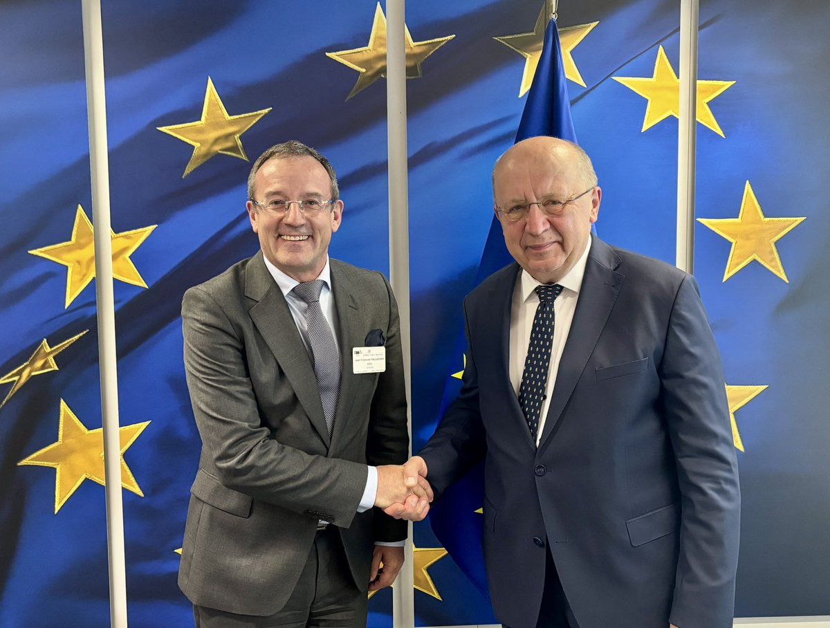 Good meeting with Jean-François Fallacher, the newly appointed CEO of Eutelsat, satellite operator, to discuss satellite communications and secure connectivity topics, with the focus on the ongoing preparations for IRIS² 🇪🇺