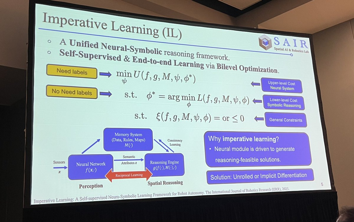 Great to see Neuro-symbolic AI gaining momentum in computer vision, especially in the context of robotics and embodied AI problems. Inspiring talk by <a href="/DrChenWang/">Chen Wang</a> at the <a href="/CVPR/">#CVPR2025</a> AC Workshop! #CVPR2025 #EmbodiedAI #NeuroSymbolic #ComputerVision #AIResearch