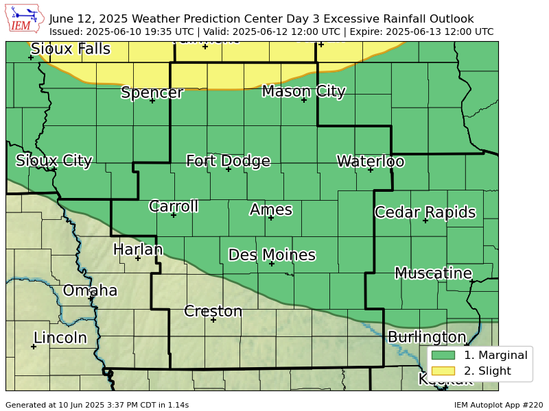 WPC issues Day 3 Slight Risk Excessive Rainfall Outlook at Jun 10, 19:35z for DMX wpc.ncep.noaa.gov/qpf/excessive_…