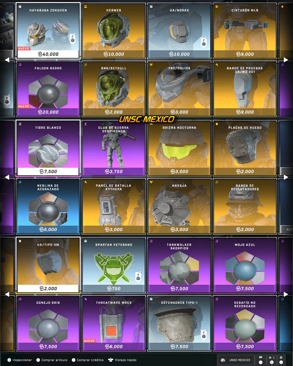 Los artículos de la tienda e intercambio de la Operación Legacy de Halo Infinite‼️

El casco Hayabusa está disponible en el intercambio por 40,000 Spartan Points. 

#HaloInfinite #HaloSpotlight #Halo