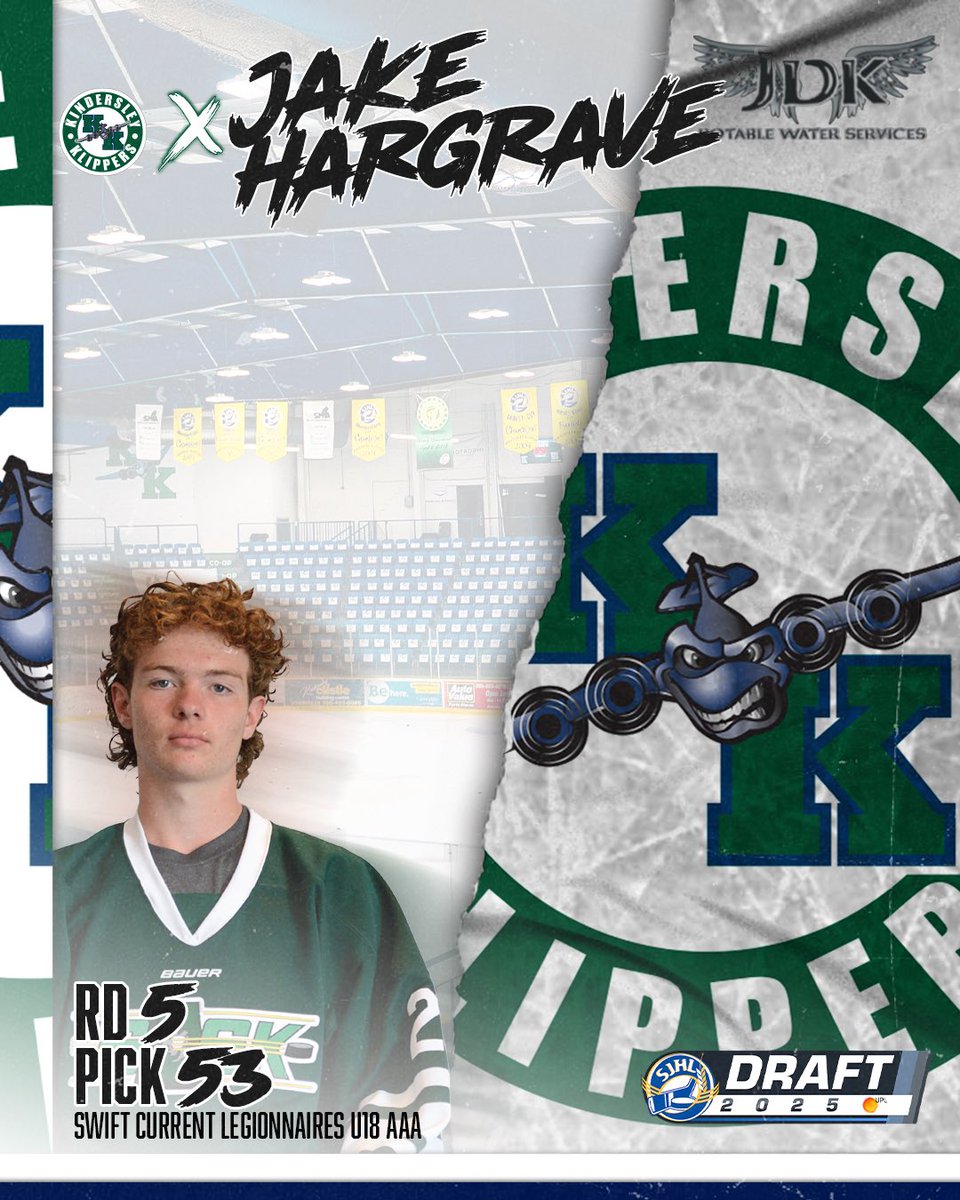 #SJHLDraft 📝

With the 53rd overall pick in the 5th round of the 2025 SJHL Draft, the Iron Horse Kindersley Klippers select Defenseman Jake Hargrave from the Swift Current Legionnaires.

Welcome to the Klippers Organization, Jake &amp; family!

#KlippsvsEvery1