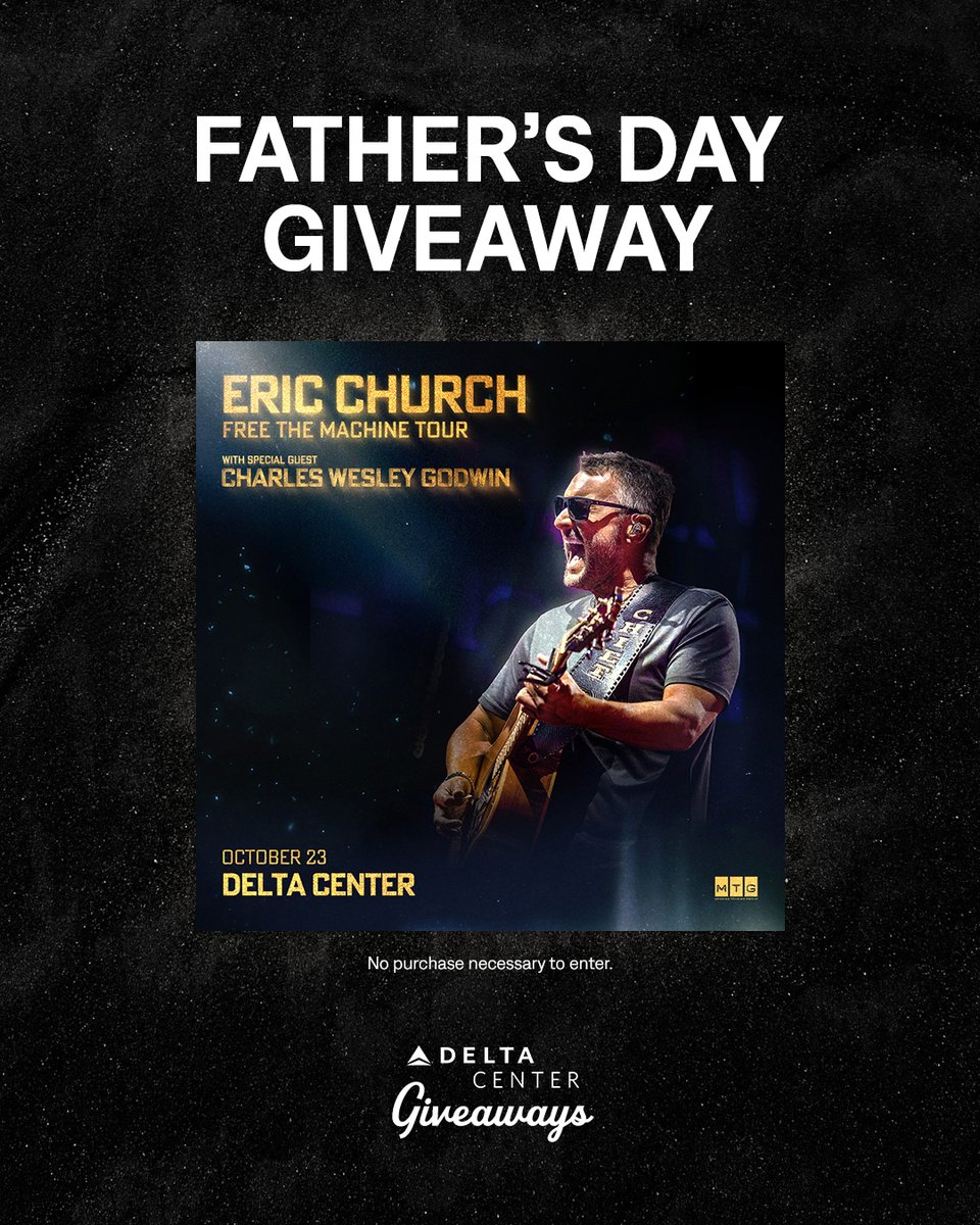 Delta Center (@deltacenter) on Twitter photo 𝗚𝗜𝗩𝗘𝗔𝗪𝗔𝗬: Win TWO tickets to see <a href="/ericchurch/">Eric Church</a> at #DeltaCenter on Oct. 23 and DINNER at the arena!
To enter:
1️⃣Follow <a href="/deltacenter/">Delta Center</a>
2️⃣RT
3️⃣Tag a friend
*The winner will be DM'd on 6/13. 𝗚𝗜𝗩𝗘𝗔𝗪𝗔𝗬: Win TWO tickets to see <a href="/ericchurch/">Eric Church</a> at #DeltaCenter on Oct. 23 and DINNER at the arena!
To enter:
1️⃣Follow <a href="/deltacenter/">Delta Center</a>
2️⃣RT
3️⃣Tag a friend
*The winner will be DM'd on 6/13.