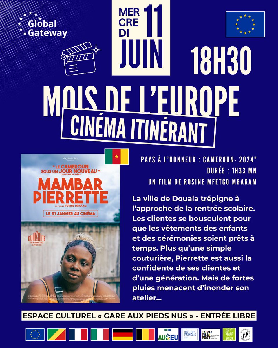 DarnielysM's tweet photo. 🎬 Cinéma itinérant – Mois de l’Europe
📍 Mer. 11 juin à 18h30 – Gare aux Pieds Nus
Projection de Mambar Pierrette de Rosine Mfetgo Mbakam (Cameroun)
➡️ Entrée libre https://t.co/0dEUlGh3TL