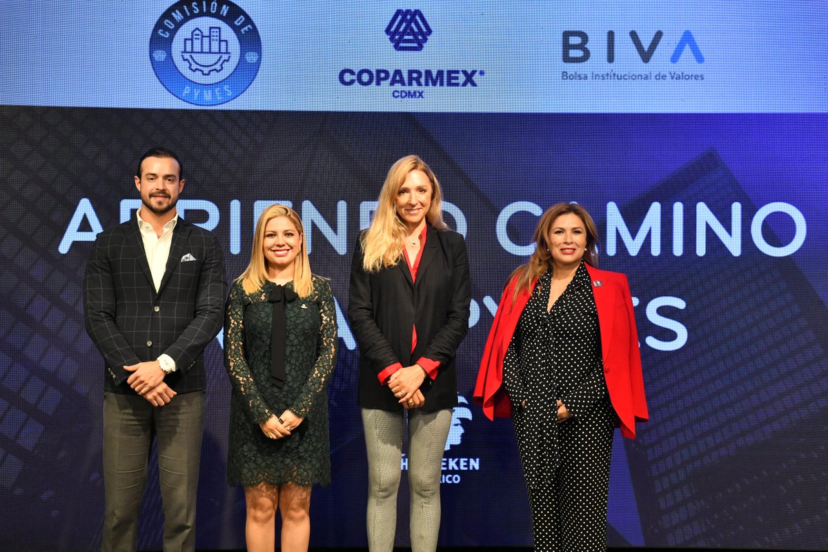 Agradezco a <a href="/maria_ariza/">Maria Ariza</a>, directora general de <a href="/BIVAMX/">BIVA</a>, y Anabel León Martínez, presidenta de nuestra #ComisiónDePyMES, por la organización de este espacio crucial para dialogar sobre oportunidades de financiamiento y empoderar a los empresarios.