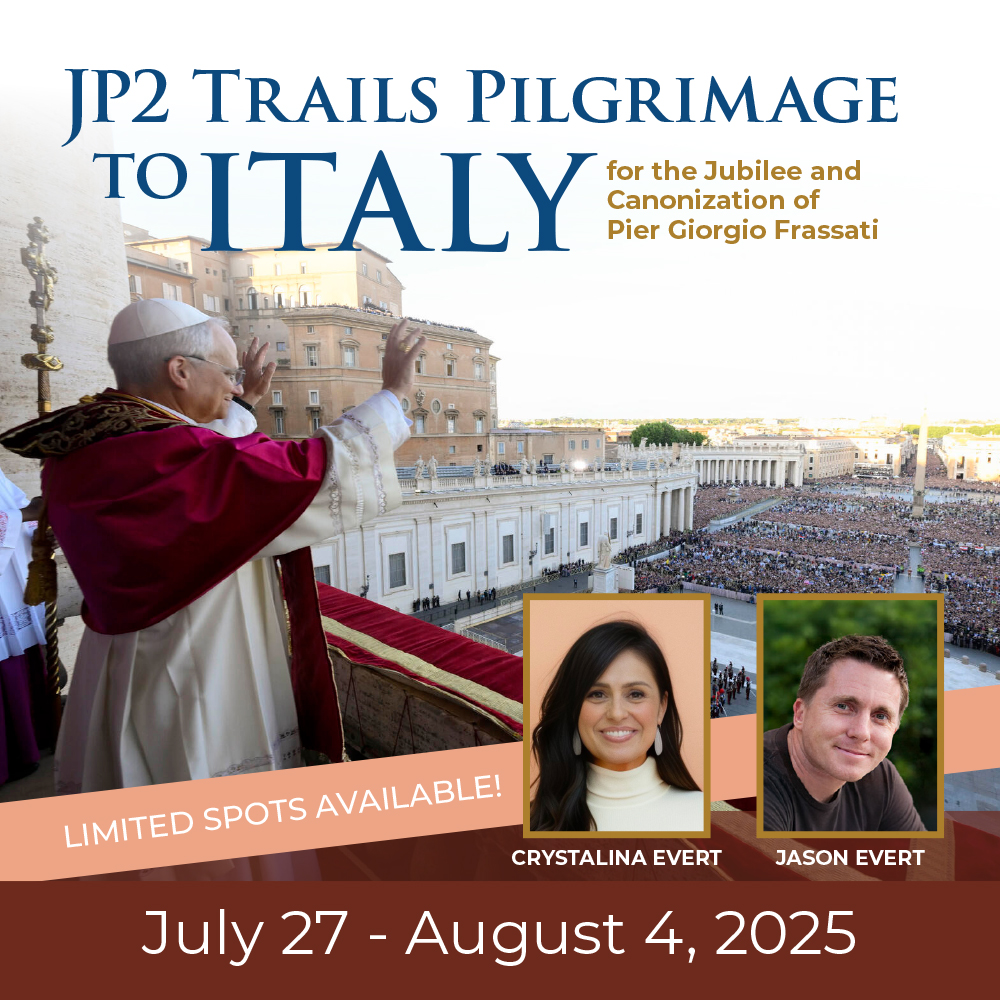 We're heading to Italy to see Pope Leo Canonize Blessed Pier Giorgio Frassati, and have four spots left on the trip. Click here to join us!  jp2trails.com/trip/italy-can…