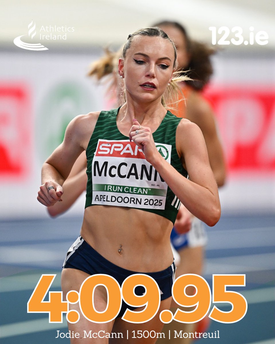 More results from tonight! ⬇️

🔹 Sarah Healy (UCD AC) clocked 2:00.87 over 800m at the British Milers Club meet in Trafford to finish seventh in a mixed race, just 0.01 outside her PB 🙌

🔹 Jodie McCann (Dublin City Harriers) finished sixth in the Women's 1500m at the Meeting