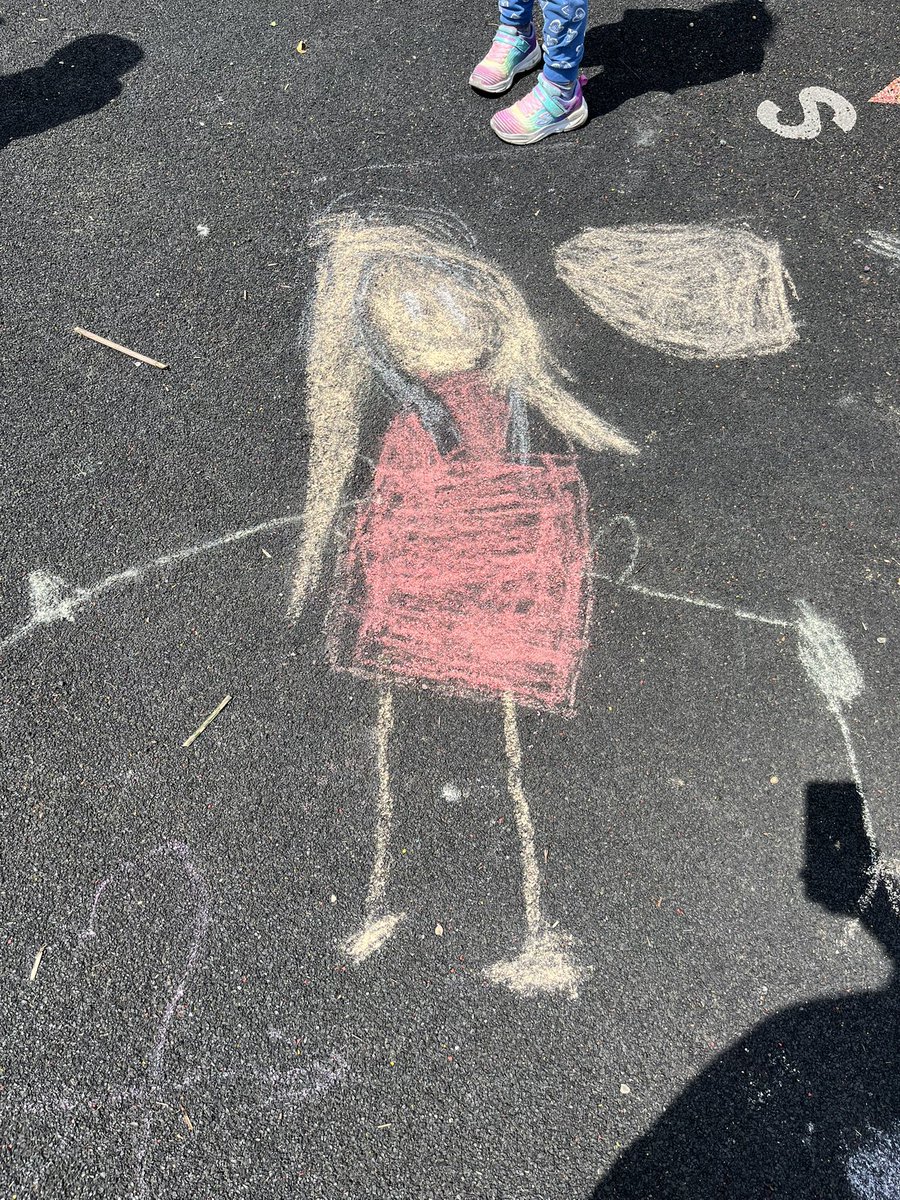 camp_curiosity's tweet photo. We were inspired by #theboythetrollandthechalk #annebooth @dlitchfield today @KelsallSchool with #eyfs as we showered the playground with half drawn pictures for our friends to complete. https://t.co/DbPHxkJxez