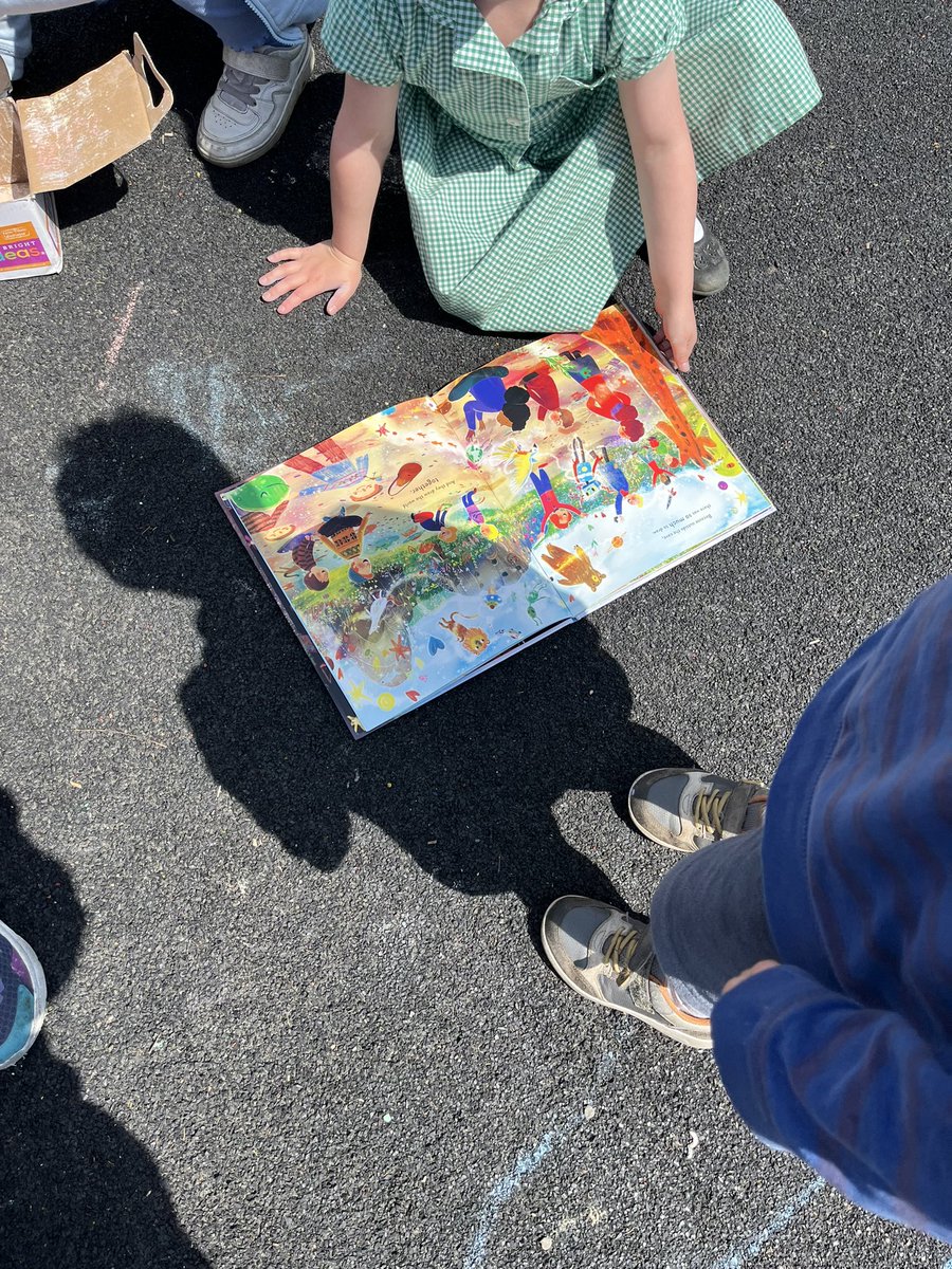 camp_curiosity's tweet photo. We were inspired by #theboythetrollandthechalk #annebooth @dlitchfield today @KelsallSchool with #eyfs as we showered the playground with half drawn pictures for our friends to complete. https://t.co/DbPHxkJxez