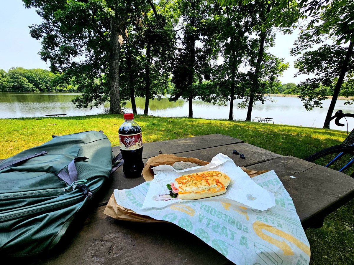 k9emp's tweet photo. Did a test ride today out from my house to my local state park. If the weather would cooperate and I can get a weekend off I would like to try a mini bikepacking trip that includes ham radio. 

#gravelcycling 
#bikepacking 
#bikeride https://t.co/q6JTVIfNUi