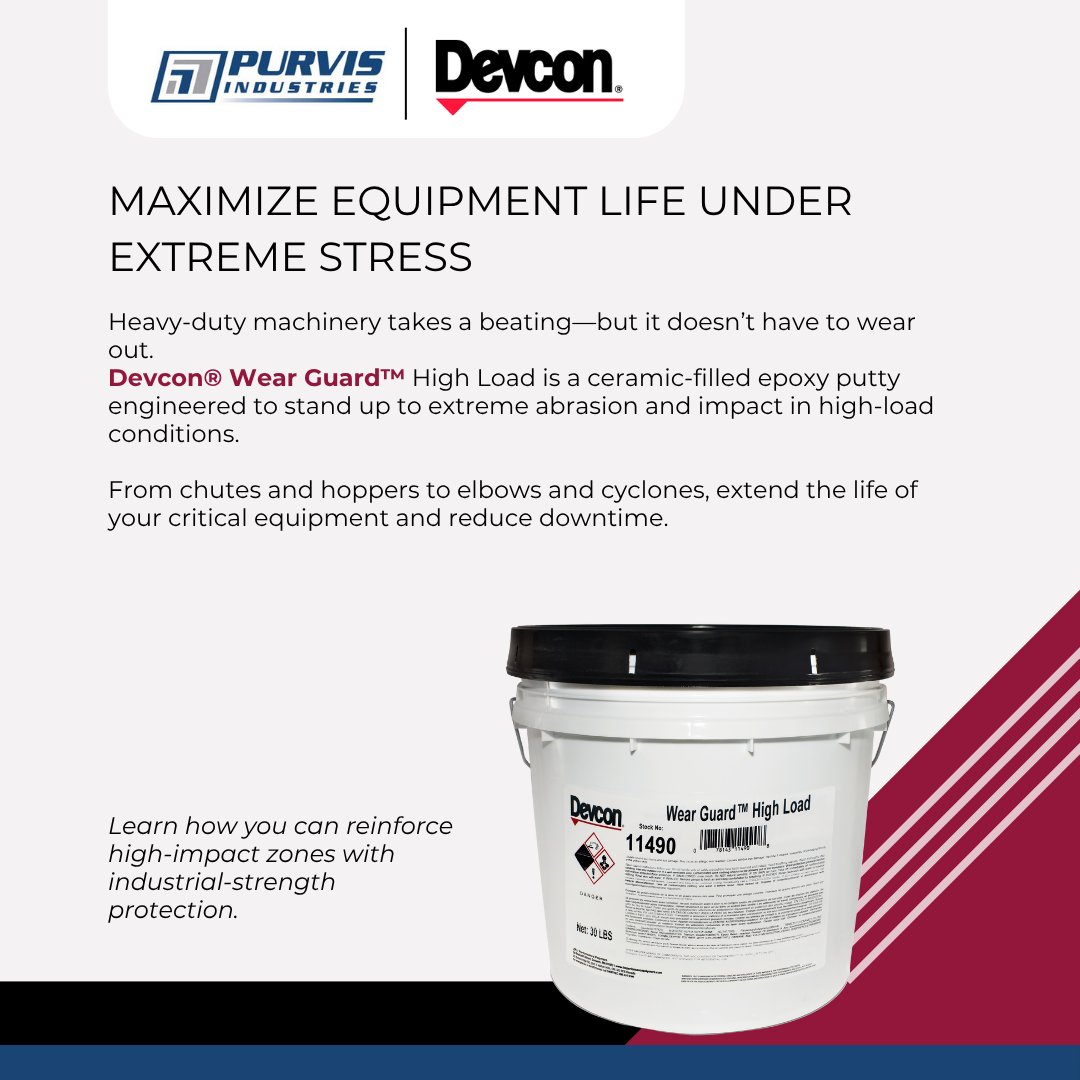 Protect high-impact zones with Devcon® Wear Guard™ High Load. Extend equipment life and reduce downtime under extreme conditions.