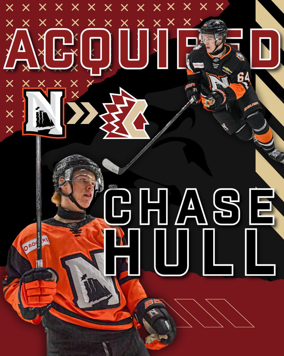 NEWS:
To complete the January 8th, 2025 trade with the Nanaimo Clippers, the Chilliwack Chiefs have acquired the BCHL playing rights of 2007-born Chase Hull

Welcome to the Chiefs Chase!