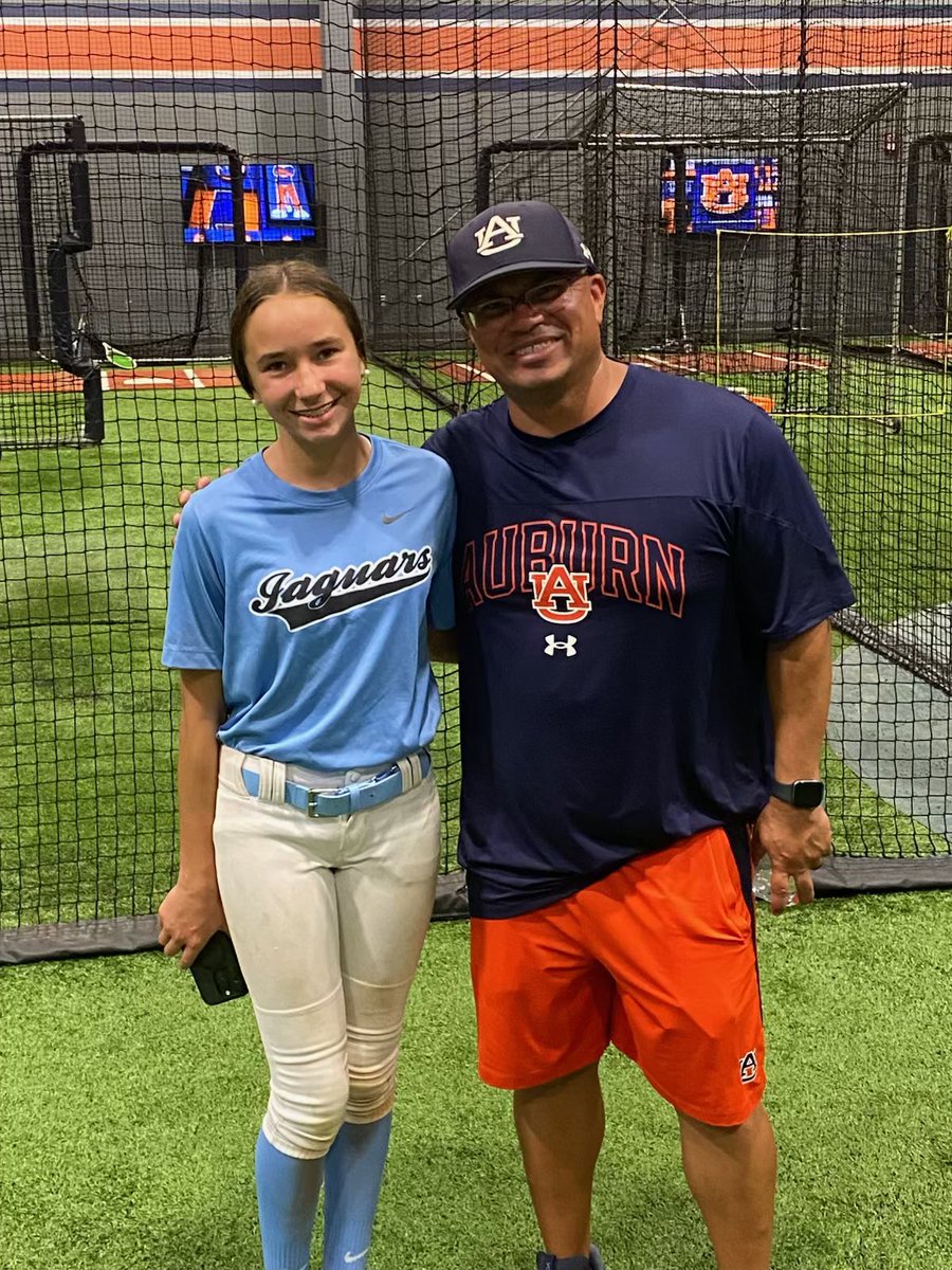 BexPatt's tweet photo. Sid had a great day at batting camp at my Alama Mater yesterday. Thanks to @AuburnSoftball @CoachMalveaux and @KateMalveaux for supporting youth development. War Eagle! #wde https://t.co/8Z5OXAFJAb