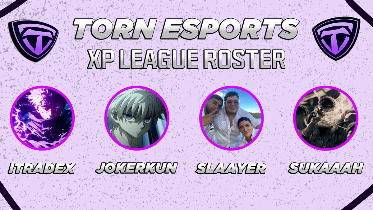 Introducing our team in the XP League!

🎮 <a href="/TheJokerKun/">Cristian</a> 
🎮 <a href="/SlaayerAR/">Sebastián</a> 
🎮 <a href="/ITraDex_/">ITraDex</a> 
🎮 <a href="/Sukaaaaaaah/">Nicolas</a> 

#TORNAPART