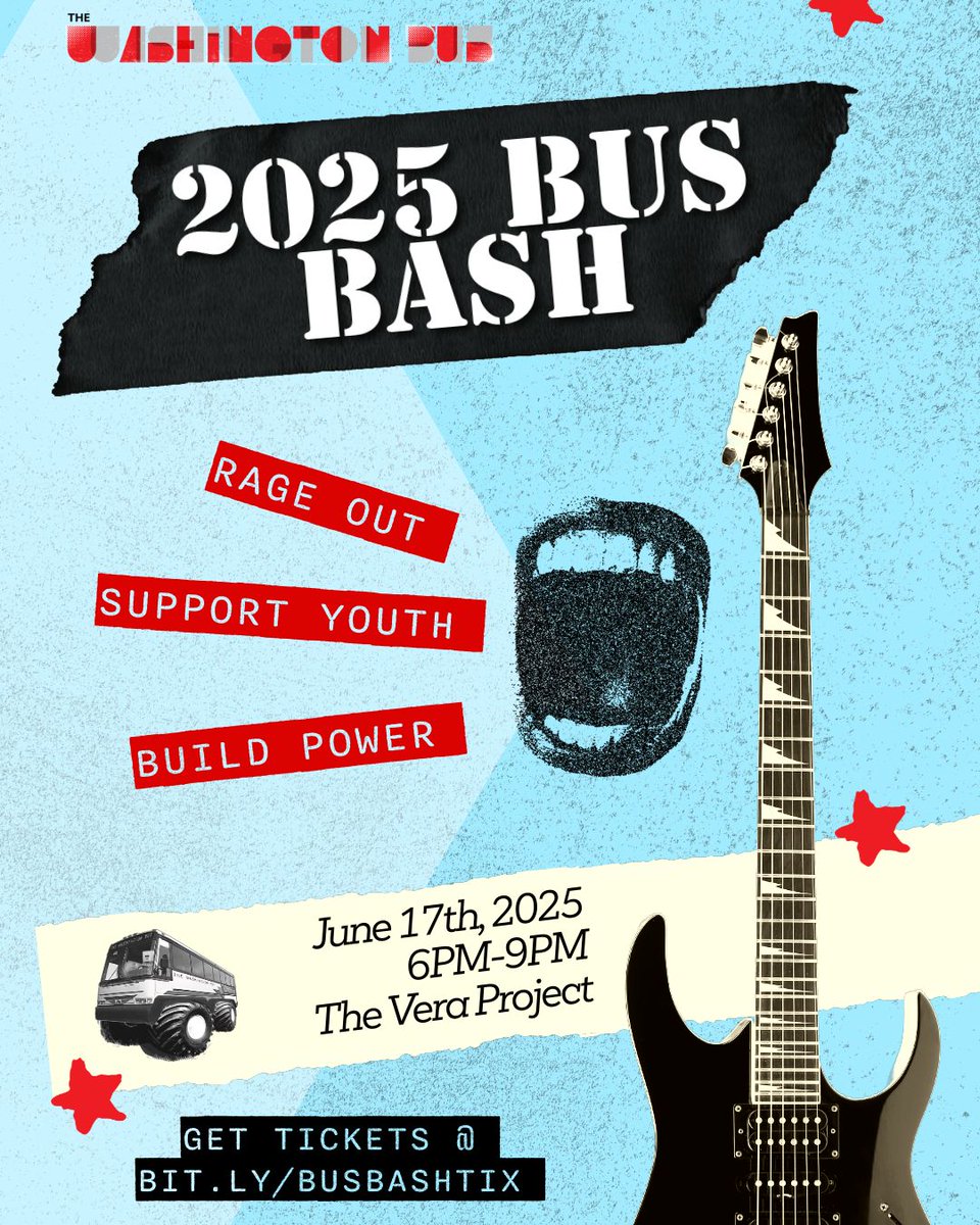 WashingtonBus's tweet image. ONE WEEK UNTIL BUS BASH!!! Do you have your tickets yet??? 👀
Don't miss great performances, Nacho Tots Bar, a raffle for Ethel Cain tickets and much much more!
Come through! bit.ly/BUSBASHTIX