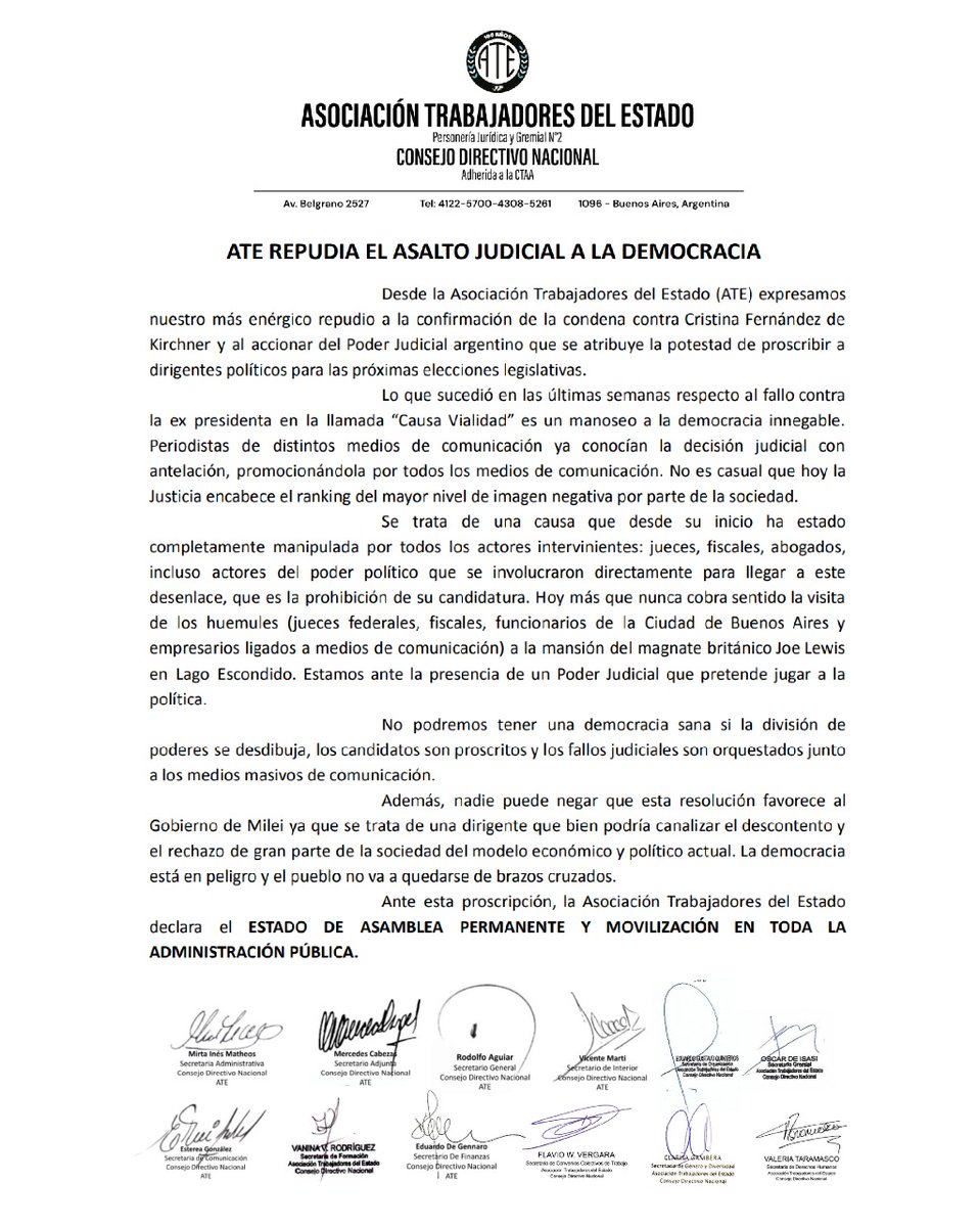 Prensa ATE Nacional tweet media