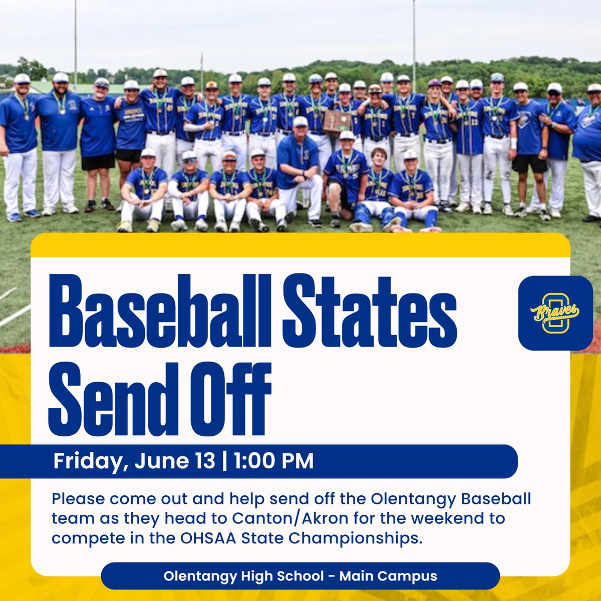 OHSathletics's tweet image. @ohsteambaseball 
#GoBraves