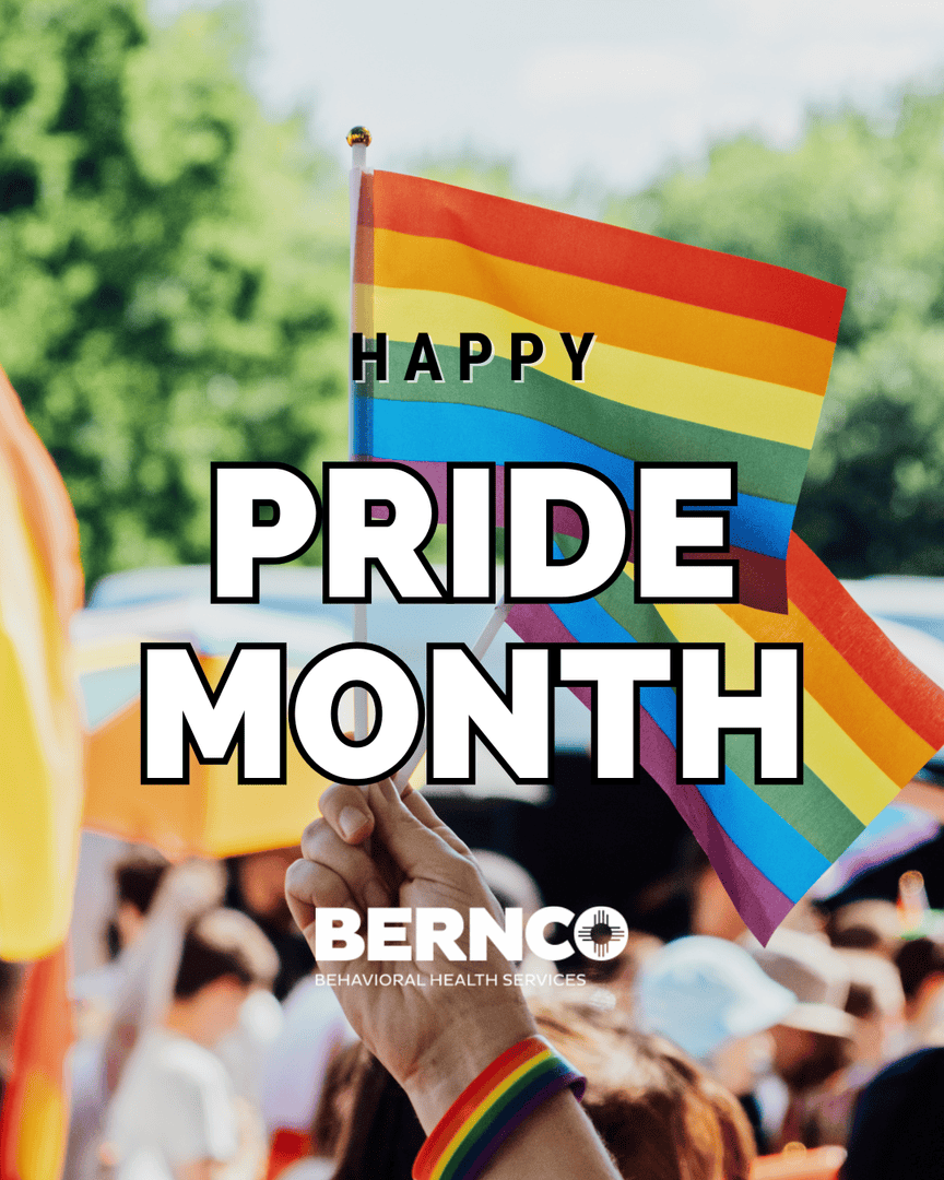 BernCoDBHS's tweet photo. Happy Pride Month from the Bernalillo County Department of Behavioral Health Services! 🏳️‍🌈 We celebrate and stand with our LGBTQ+ community. https://t.co/k7zQFdQ4sB