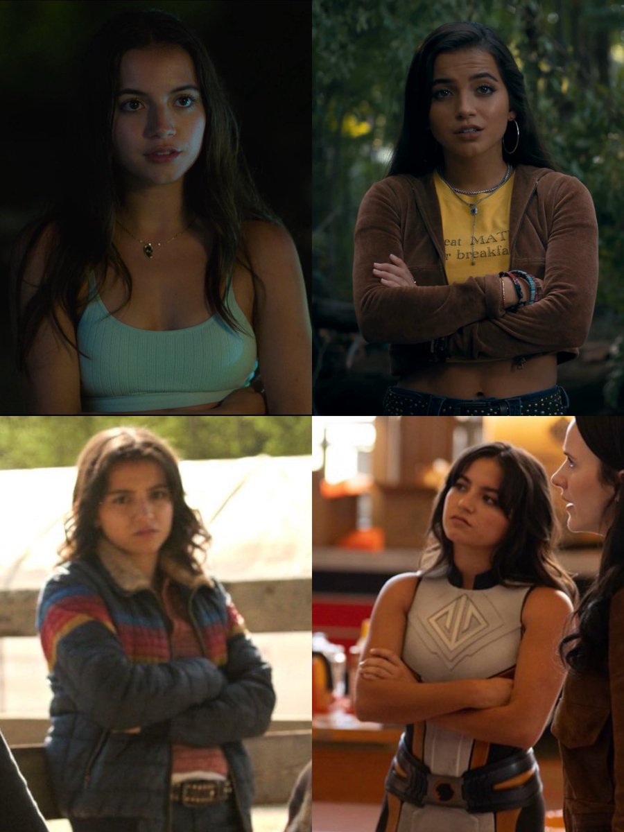 isabela merced characters with her arms crossed