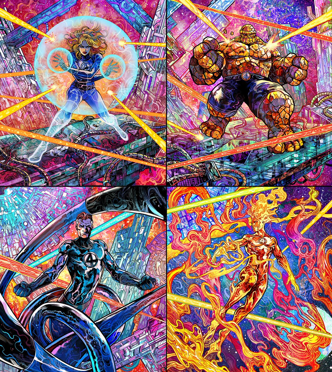 Vincenzo Riccardi (@vinartwork) on Twitter photo The Fantastic Four!
All four illustrations i did for Marvel Snap, so happy i had the chance to work on them!
<a href="/Marvel/">Marvel Entertainment</a> #marvelsnap #fantasticfour #invisiblewoman #thething #mrfantastic #humantorch #marvel #vincenzoriccardi #vinartwork The Fantastic Four!
All four illustrations i did for Marvel Snap, so happy i had the chance to work on them!
<a href="/Marvel/">Marvel Entertainment</a> #marvelsnap #fantasticfour #invisiblewoman #thething #mrfantastic #humantorch #marvel #vincenzoriccardi #vinartwork