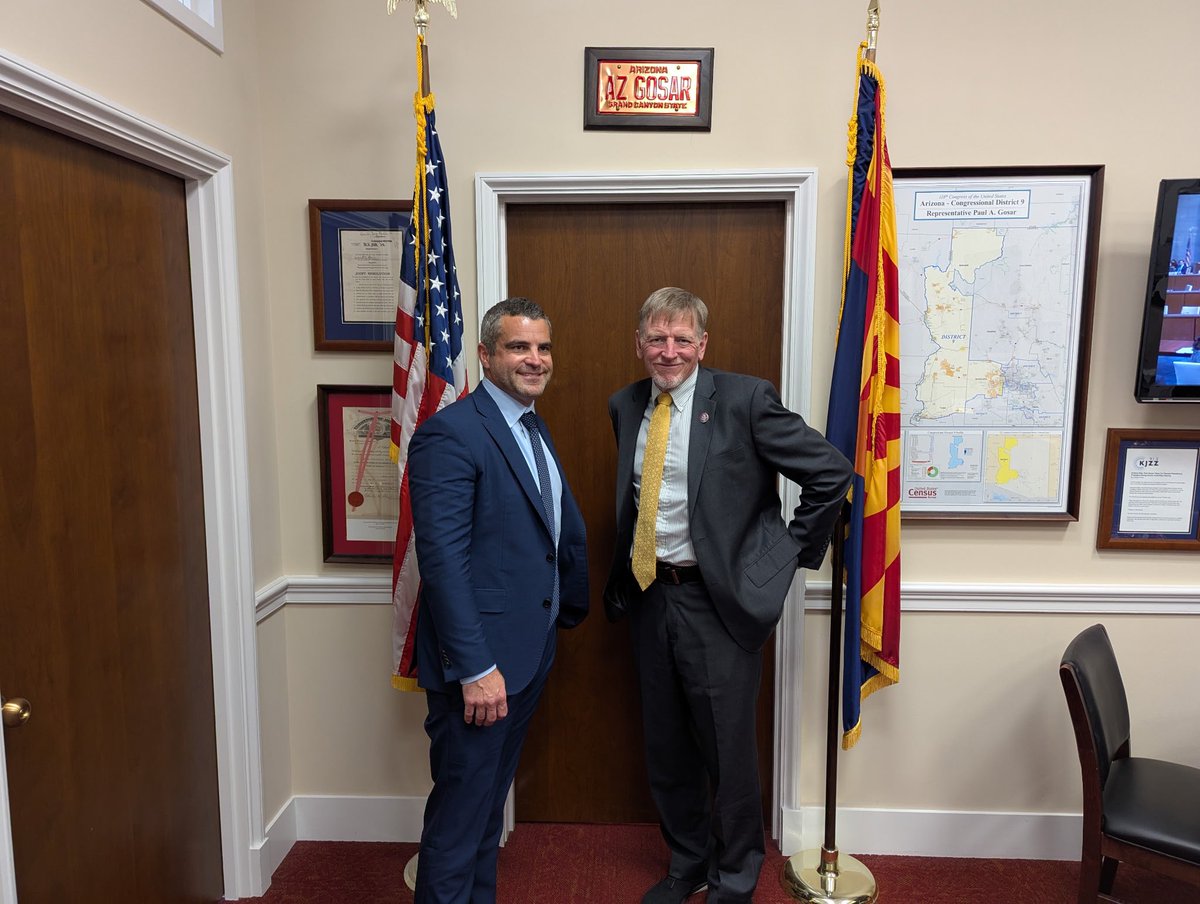 Our State Director <a href="/SShadegg/">Stephen Shadegg</a> had a great chat with <a href="/RepGosar/">Rep. Paul Gosar, DDS</a> today about how crucial One Big Beautiful Bill is to ensuring Arizonans have the best chance at their American Dream! 
<a href="/AFPhq/">Americans for Prosperity</a>