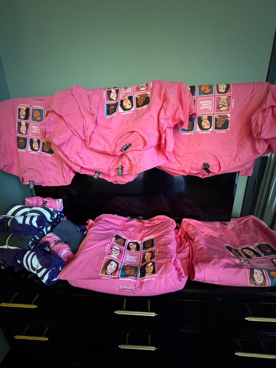 ladyleet's tweet image. Come see me at @RenderATL / #ATLtechweek for these limited print shirts designed by @thisdotlabs and @jacobashley_art!

Featuring @techgirl1908 @kvlly @codergirl1991 @yeahshewrites @ashleymcnamara @elliezub @MerrittBaer 

#renderatl