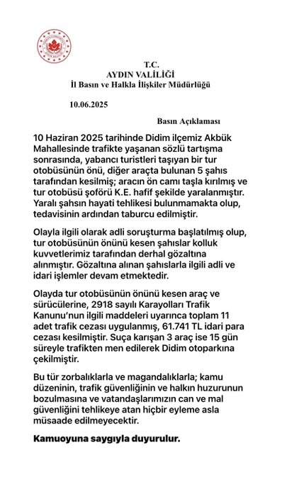 Aydın’da Dünkü Olayla İlgili 5 Şahıs Tutuklandı