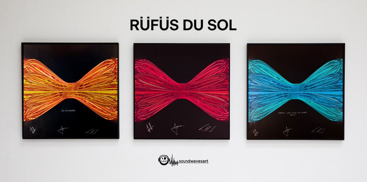 RÜFÜS DU SOL (@rufusdusol) on Twitter photo Thrilled to work with <a href="/Soundwaves_Art/">Soundwaves Art</a> in releasing a limited collection of ‘On My Knees’ soundwaves artwork pieces. Each piece is signed by us to raise money for <a href="/NotesforNotes/">Notes for Notes</a>, a nonprofit that provides access to studios, production tools & instruments for young artists across Thrilled to work with <a href="/Soundwaves_Art/">Soundwaves Art</a> in releasing a limited collection of ‘On My Knees’ soundwaves artwork pieces. Each piece is signed by us to raise money for <a href="/NotesforNotes/">Notes for Notes</a>, a nonprofit that provides access to studios, production tools & instruments for young artists across