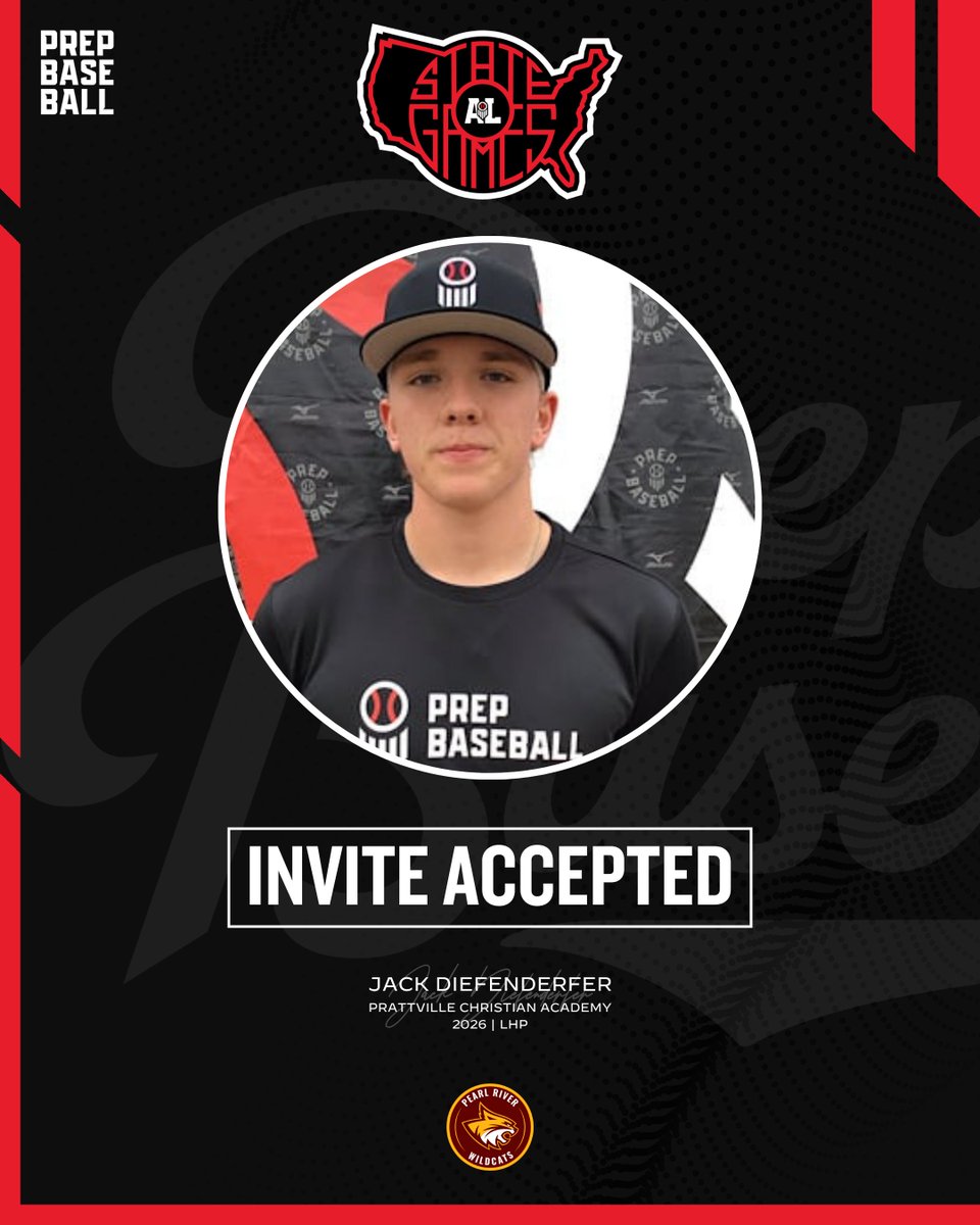 #𝐘𝐒𝐆𝐚𝐦𝐞𝐬𝟐𝟓: 𝐈𝐧𝐯𝐢𝐭𝐞 𝐀𝐜𝐜𝐞𝐩𝐭𝐞𝐝 ✅

LHP Jack Diefenderfer (@4PCABaseball, 2026) is 𝗟𝗢𝗖𝗞𝗘𝗗 𝗜𝗡 🔐 for the Yellowhammer State Games, held on June 17th-18th at Sand Mountain Park in Albertville, AL.

Request an invite to the premier event of the summer. ⤵️