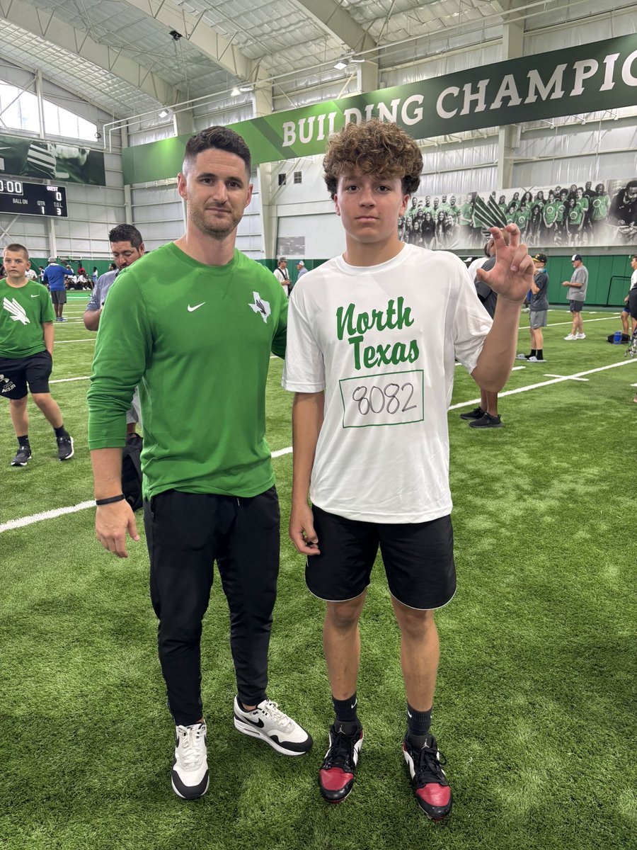 Had a great time <a href="/MeanGreenFB/">UNT Football</a> today. Can’t wait to see what they do this season. 🟢🦅<a href="/BlaiseRison/">Blaise Rison</a> <a href="/__CoachMorris/">Eric Morris</a>  <a href="/k_crane13/">Kevin Crane</a> <a href="/joe_gillespi3/">Joseph Gillespie</a>