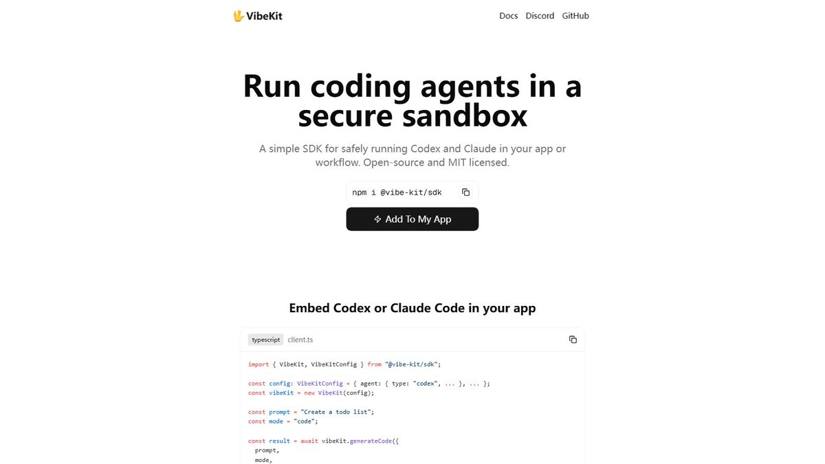 halo_tool's tweet image. &quot;🚨 Devs, meet your new coding sidekick! VibeKit lets you drop Codex &amp;amp; Claude into your apps like hot sauce on tacos 🌮🔥 Open-source, sandboxed, and ready to turn &quot;sudo make me a sandwich&quot; into actual code. Git push your limits!
halotool.com/tool/vibekit
#halotool #codingagents