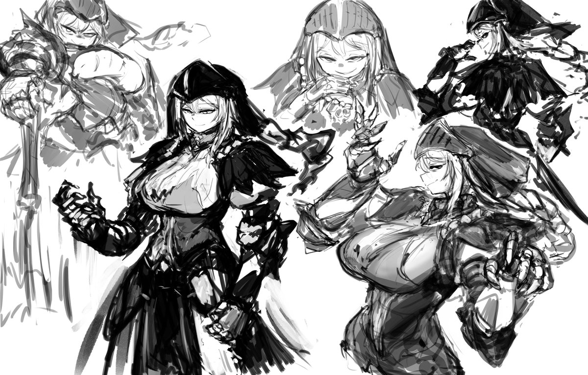 MHWild OC Althea just doing some prep and chill between hunts.

Along with more open eyed Althea and brush testing.