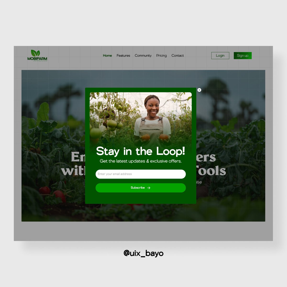 iamselex's tweet image. A little something for your inbox!
Just wrapped up this Newsletter Sign-Up Pop-Up as part of my #DailyUIDesign challenge (Day 9).
Built to be clear, friendly, and conversion-focused.
Who says functional can’t look good?
What would make you hit “Subscribe”?