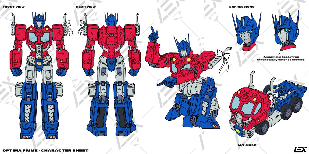lextodrawstuff's tweet image. Optima Prime

Ref sheet comm for a genderbent Optimus Prime redesign!
