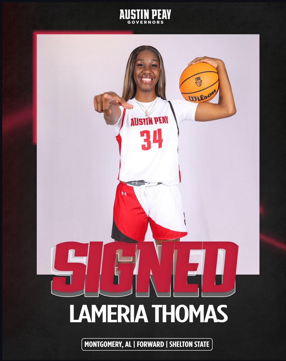 SheltonStateWBB's tweet image. 𝐓𝐔𝐒𝐂𝐀𝐋𝐎𝐎𝐒𝐀 ➡️ 𝐂𝐋𝐀𝐑𝐊𝐒𝐕𝐈𝐋𝐋𝐄, 𝐓𝐍
Join us in congratulating sophomore Lameria “CoCo” Thomas on signing with Austin Peay State University!