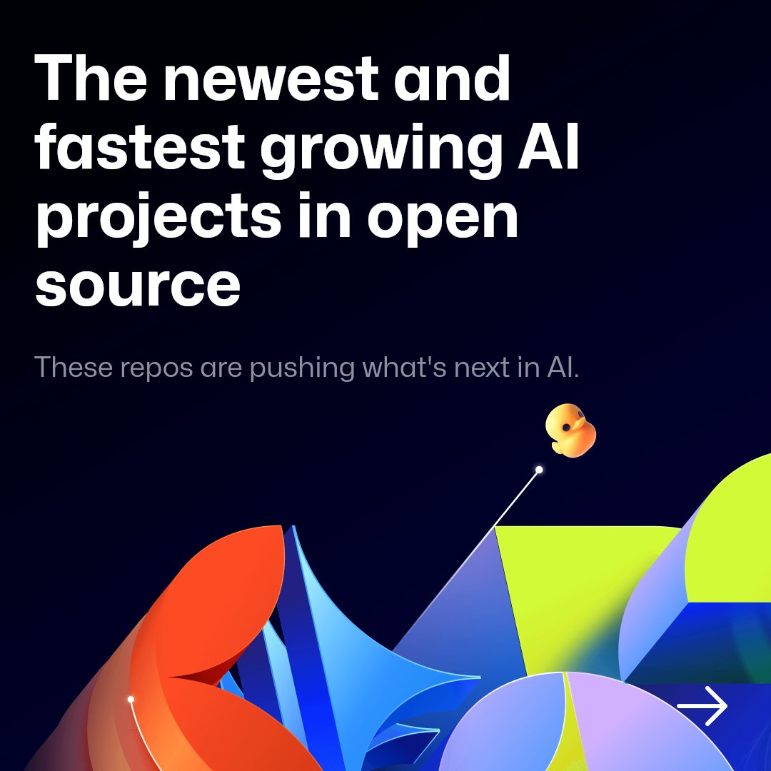 github's tweet image. The AI landscape is evolving fast, and staying on top of the latest open-source projects is crucial for every developer. 🚀 Swipe to see our list of the top new open-source AI projects on GitHub, from multi-agent systems to composable tools and cutting-edge speech synthesis.…